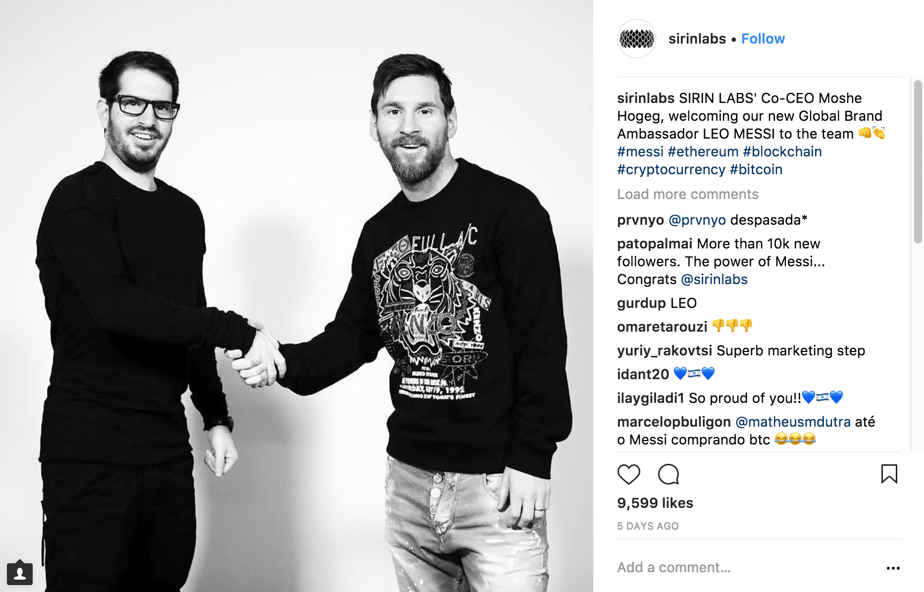 Sirin Labs Ico Scores With Their New Player: Lionel Messi