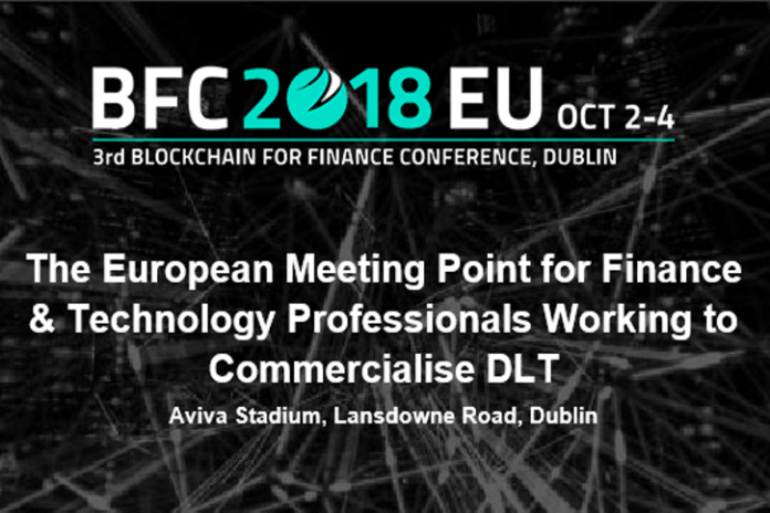 Blockchain For Finance Conference -dublin, October 2-4