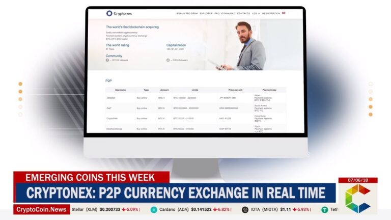 Emerging Coins This Week: Cryptonex – P2p Currency Exchange In Real Time Powered By Cnx