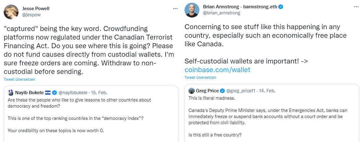 Canadian Authorities Pursue Coinbase And Kraken Ceos For Critical Tweets