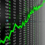 Stock Market Data With Uptrend Vector. 3d Render.