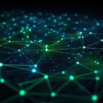 Blue And Green Network Lines Form A Futuristic